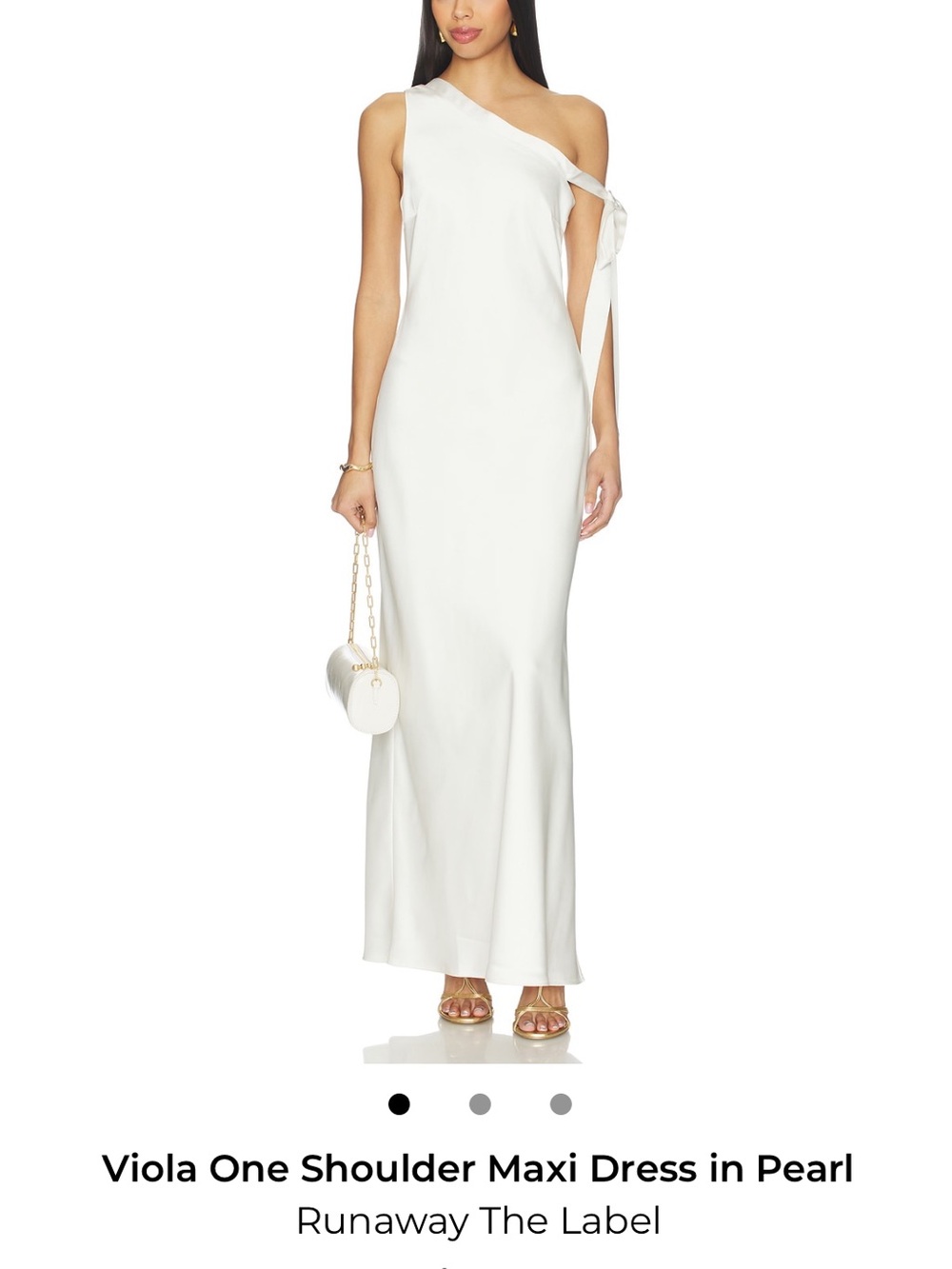 Runaway The Label - Viola One Shoulder Maxi Dress in Pearl